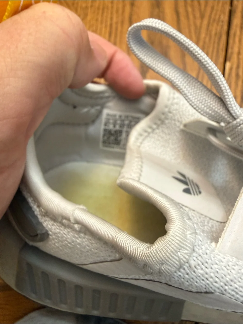 adidas White and Yellow NMD Casual Running Shoes